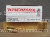 50 Round Box - 40 SW Winchester 165 Grain FMJ Ammo - USA40SW